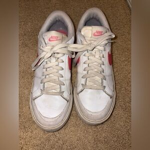 Nike White Sneakers with Pink Insole